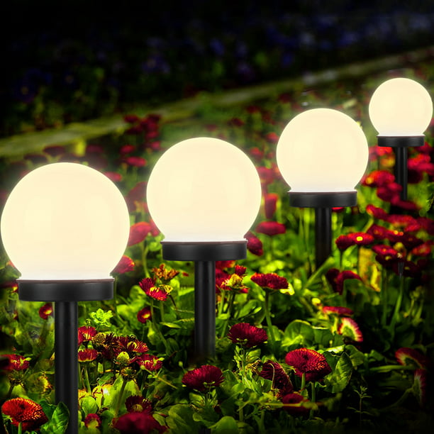SOLAR LED PATHWAY LIGHTS Set Outdoor Path Light Yard Garden Walkway Lamp 4-PACK 